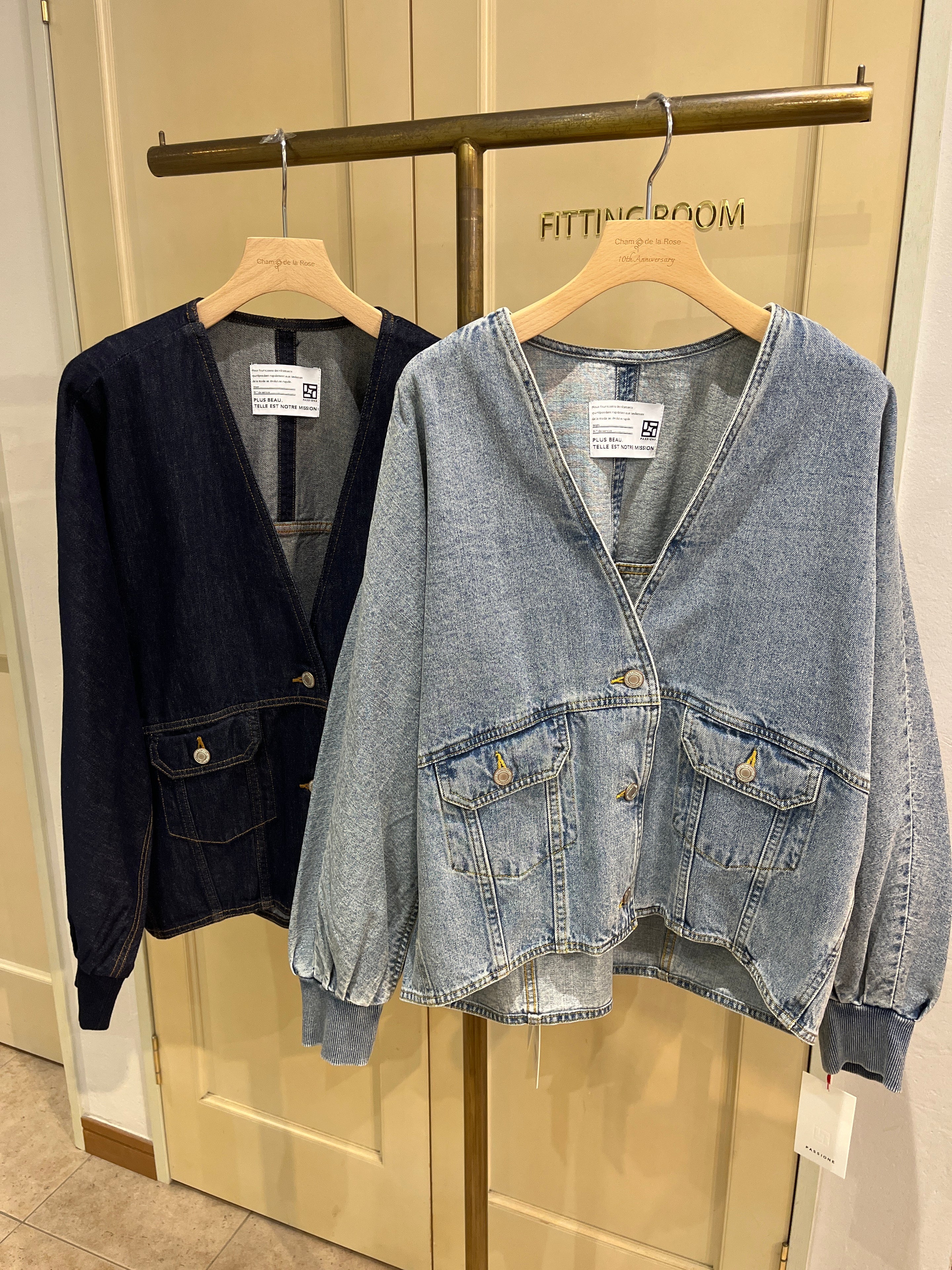 【cafune】Vネックデニムジャケット