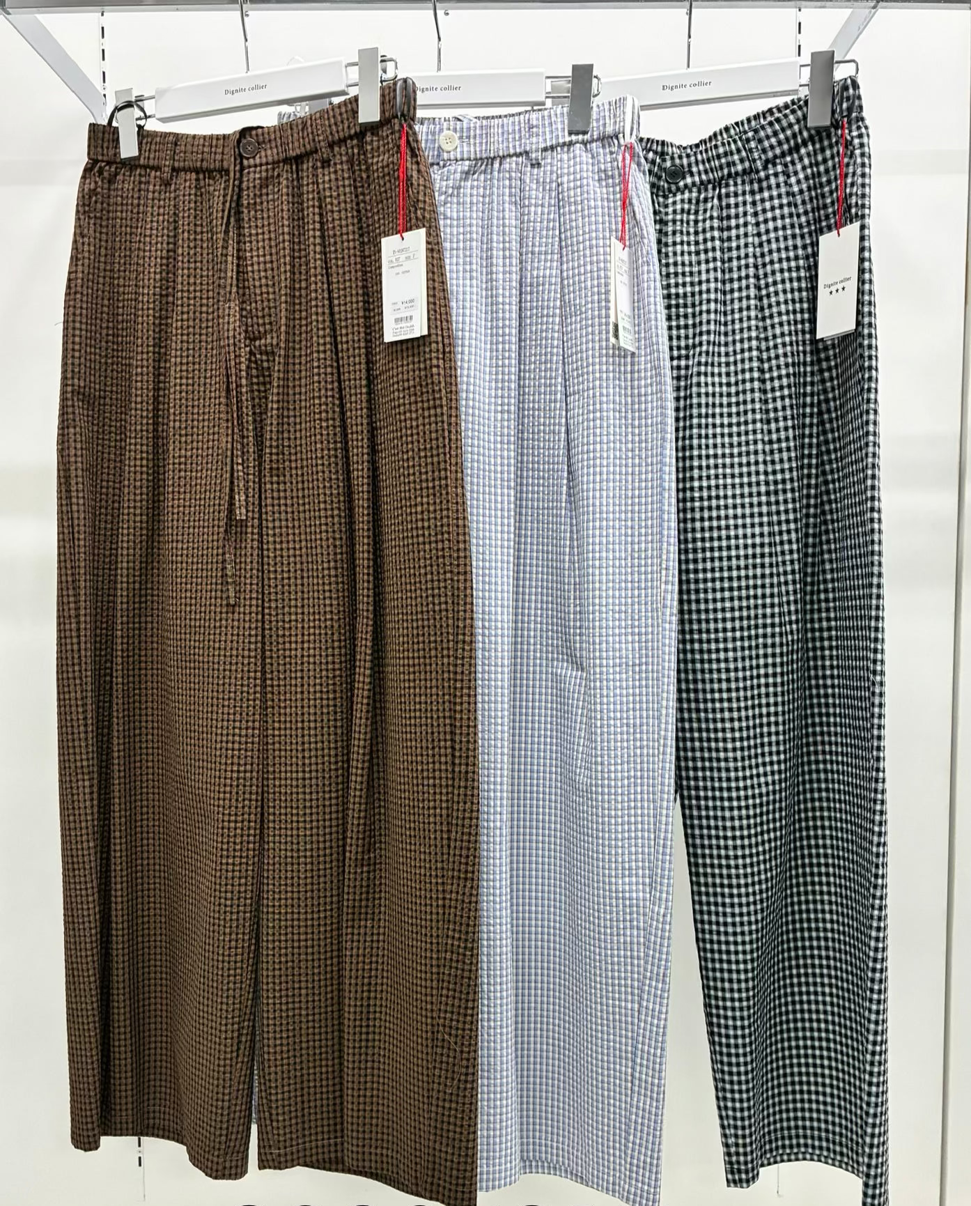 【Dignite collier 2026 SPRING】チェックワイドパンツ