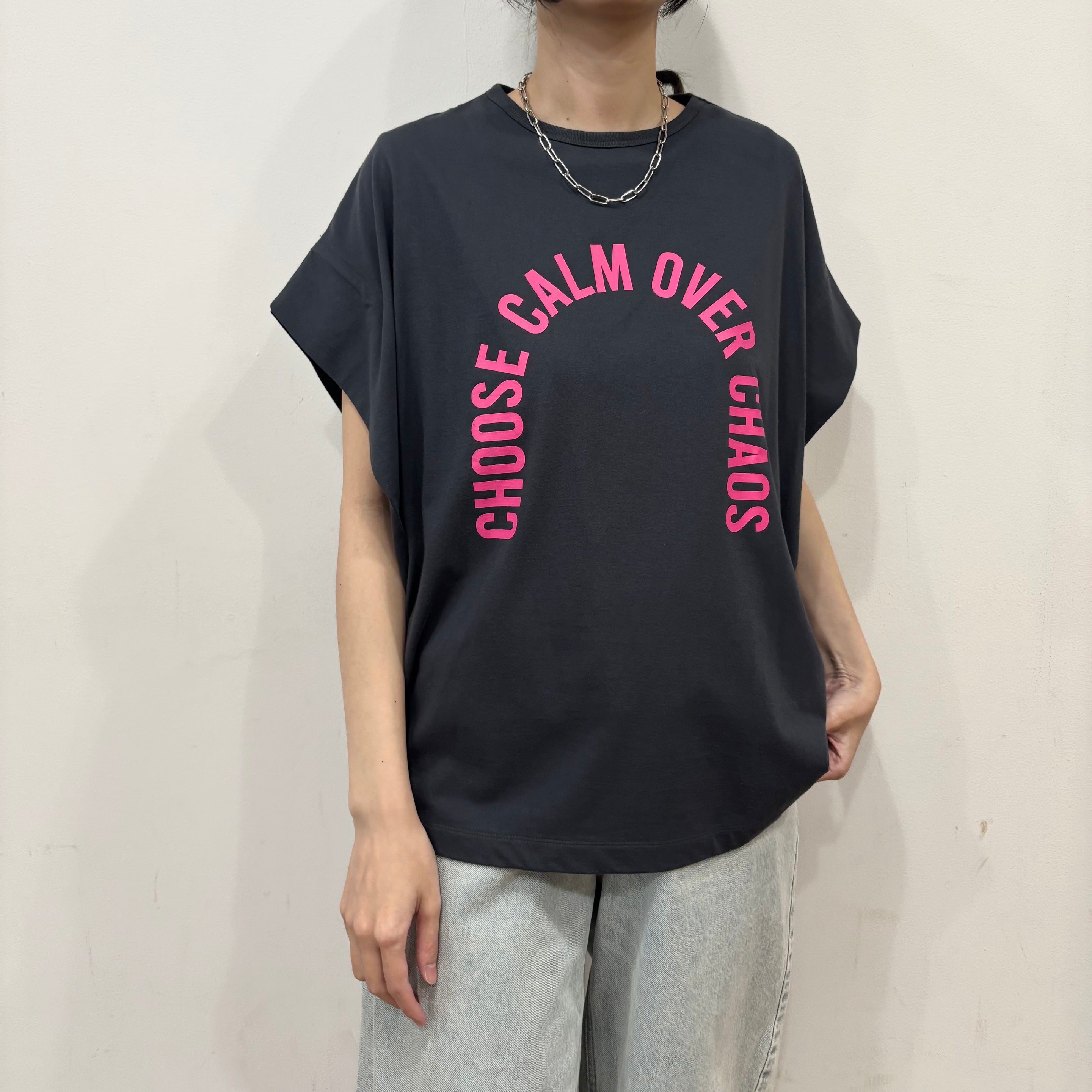 【siro de labonte 2026 spring&summer】30/-highgauge cotton message tuck sleeve Tshirt