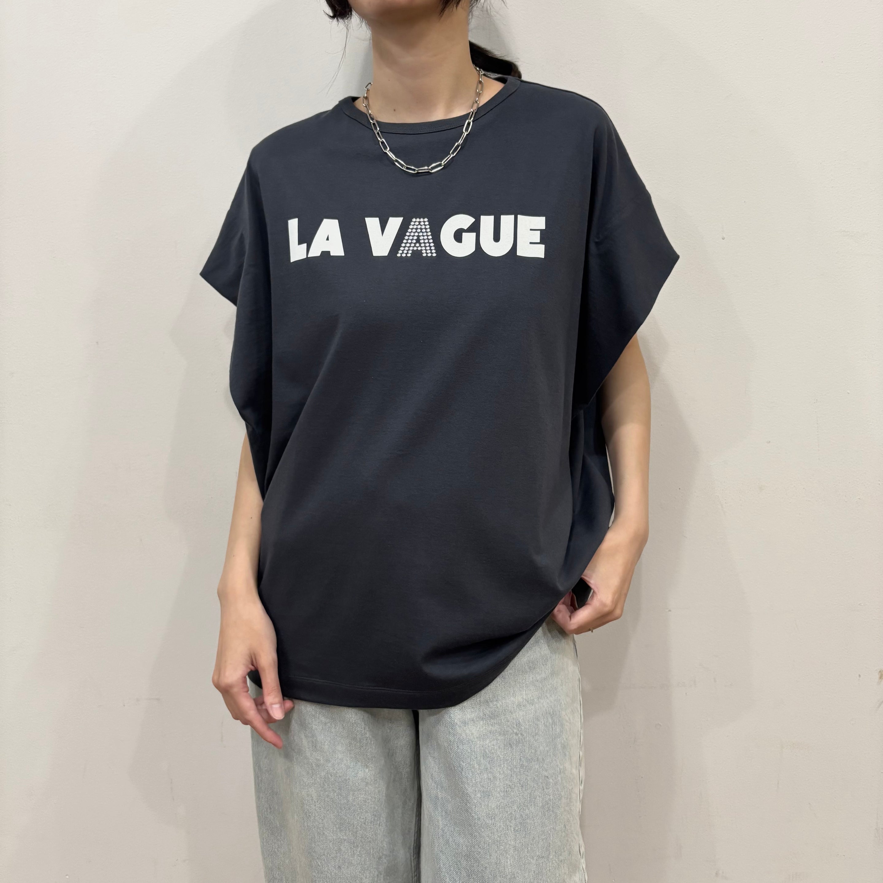 【siro de labonte 2026 spring&summer】30/-highgauge cotton LA VAGUEtuck sleeve Tshirt(ラバー&メタル)