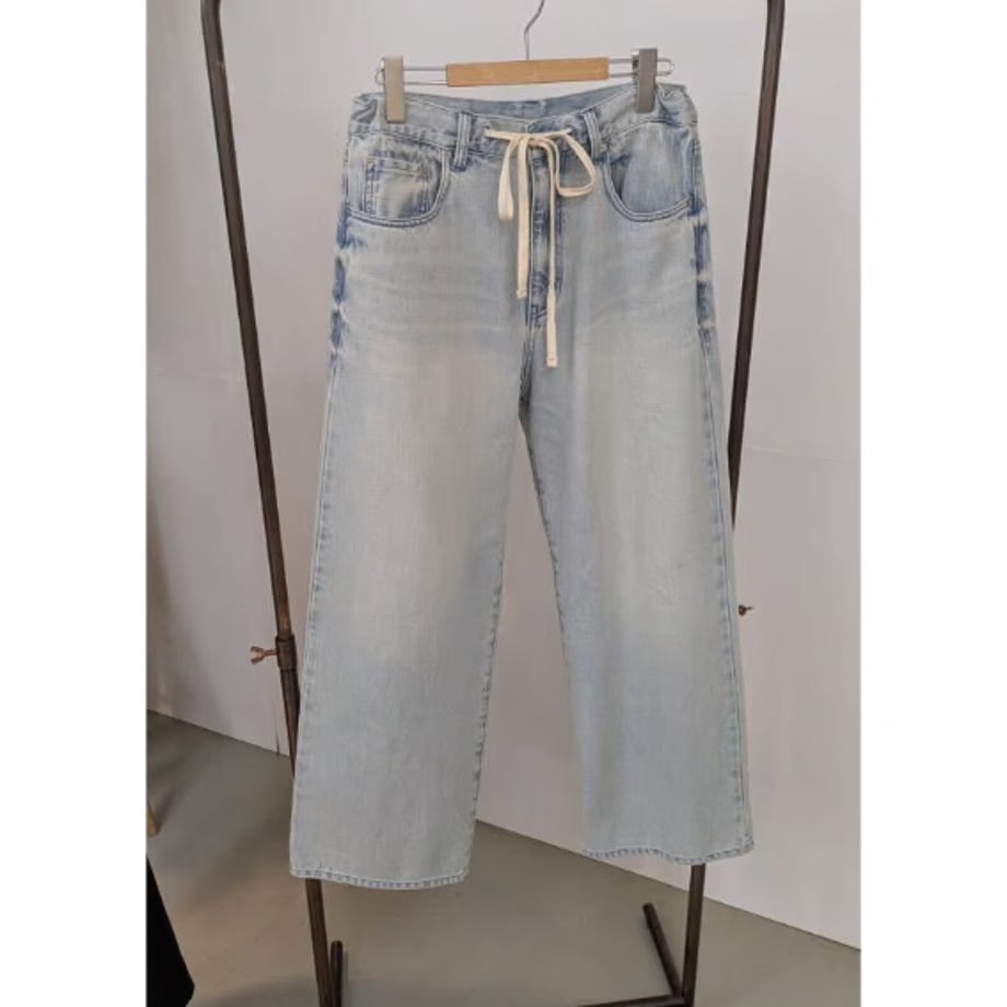 【cafune】draw string loose denim
