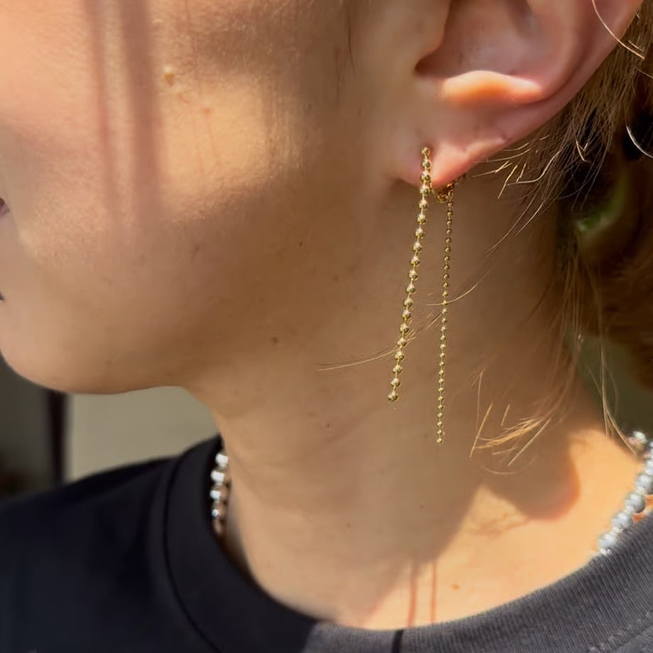 【SALON】2連ボールチェーンピアス&イヤリング