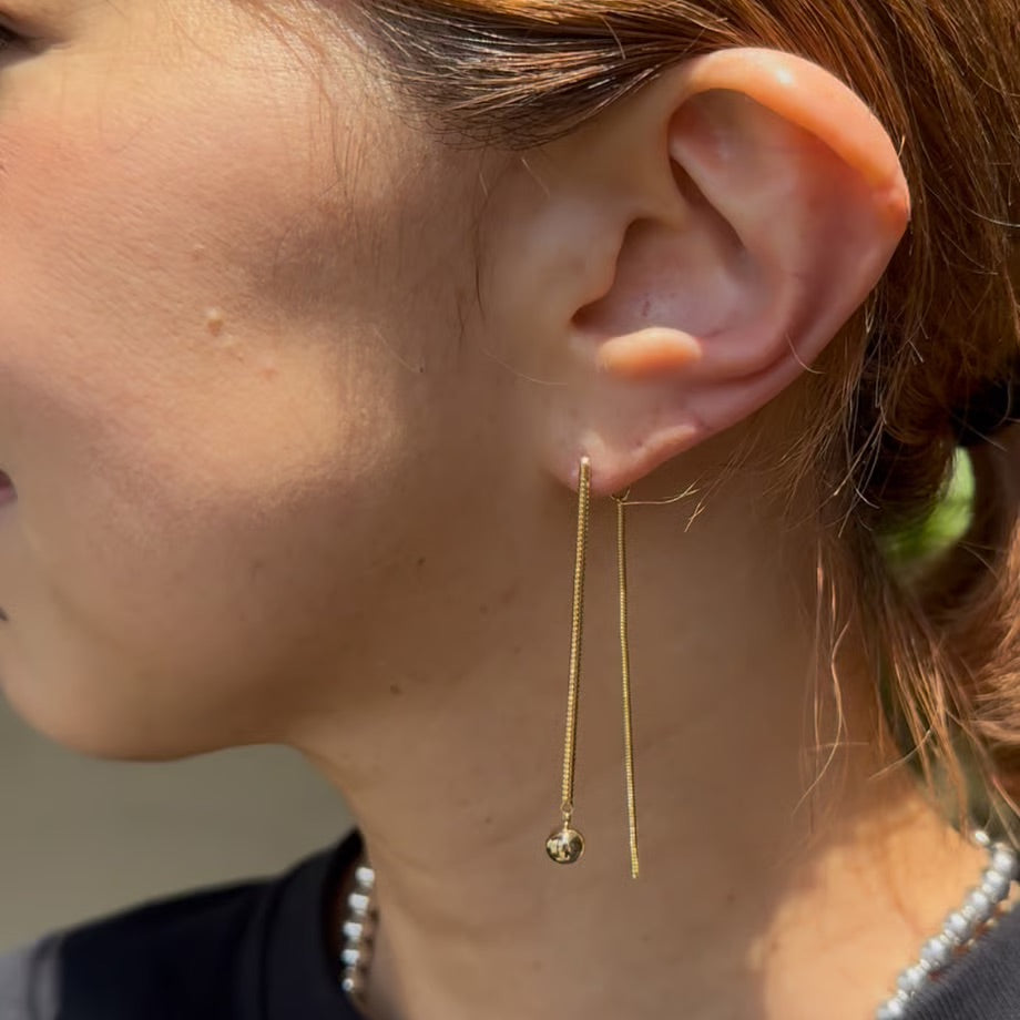 【SALON】ボール付スネークチェーンピアス&イヤリング