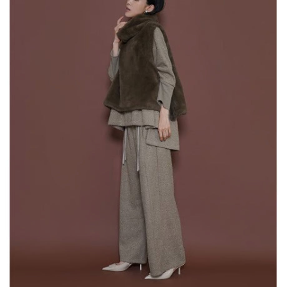 【CYAN 2025 AW vol.2】シャーリングウエストフリンジワイド