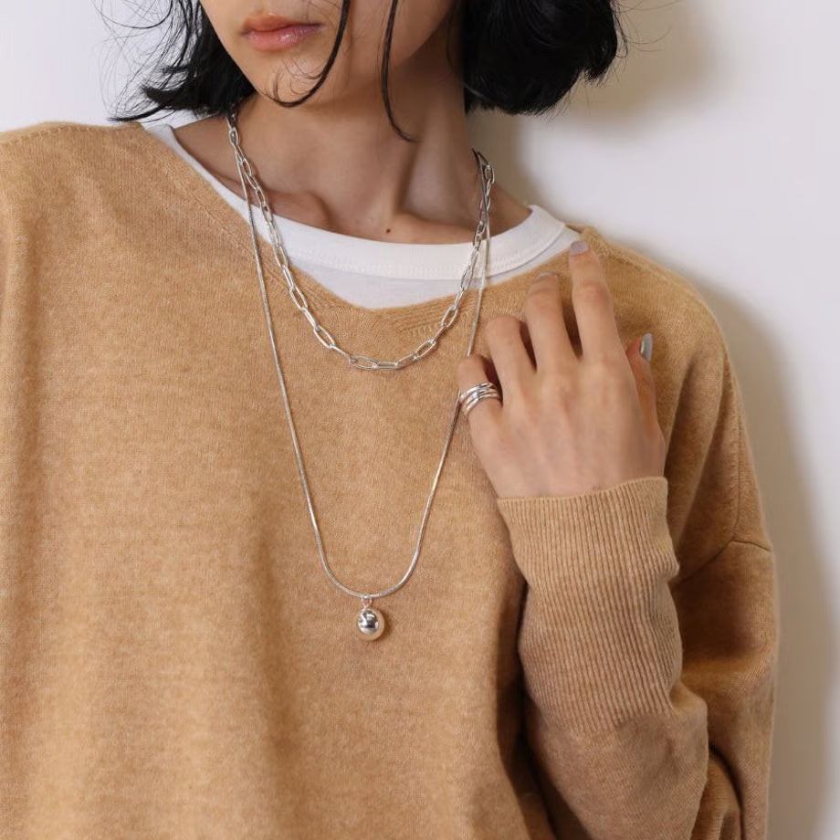 【CHIGNON 2025 AUTUMN/WINTER】オーバル&ボールTOPネックレス