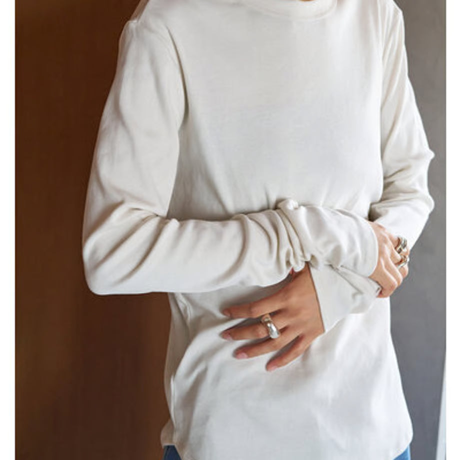【YENN LIMITED ORDER】COTTON RIB LONG TEE