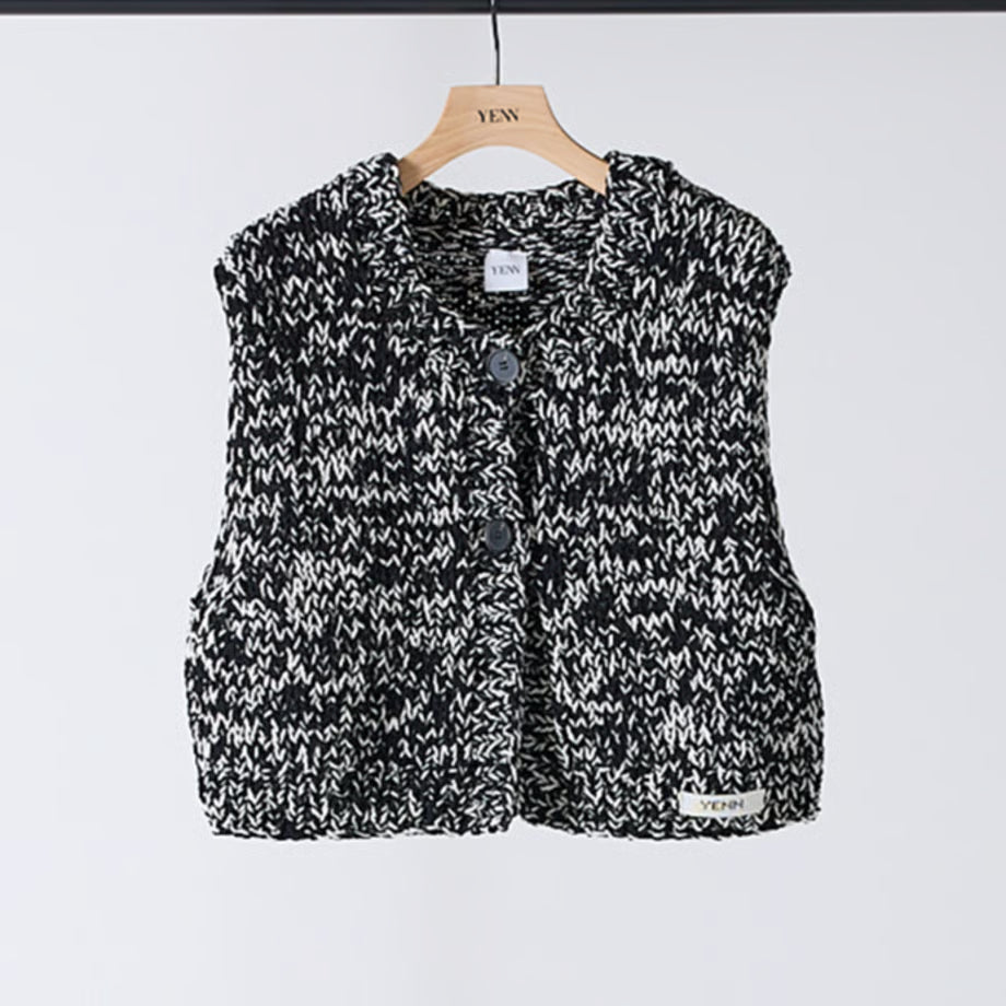 【YENN 2025 AUTUMN/WINTER】MIX HAND KNIT VEST