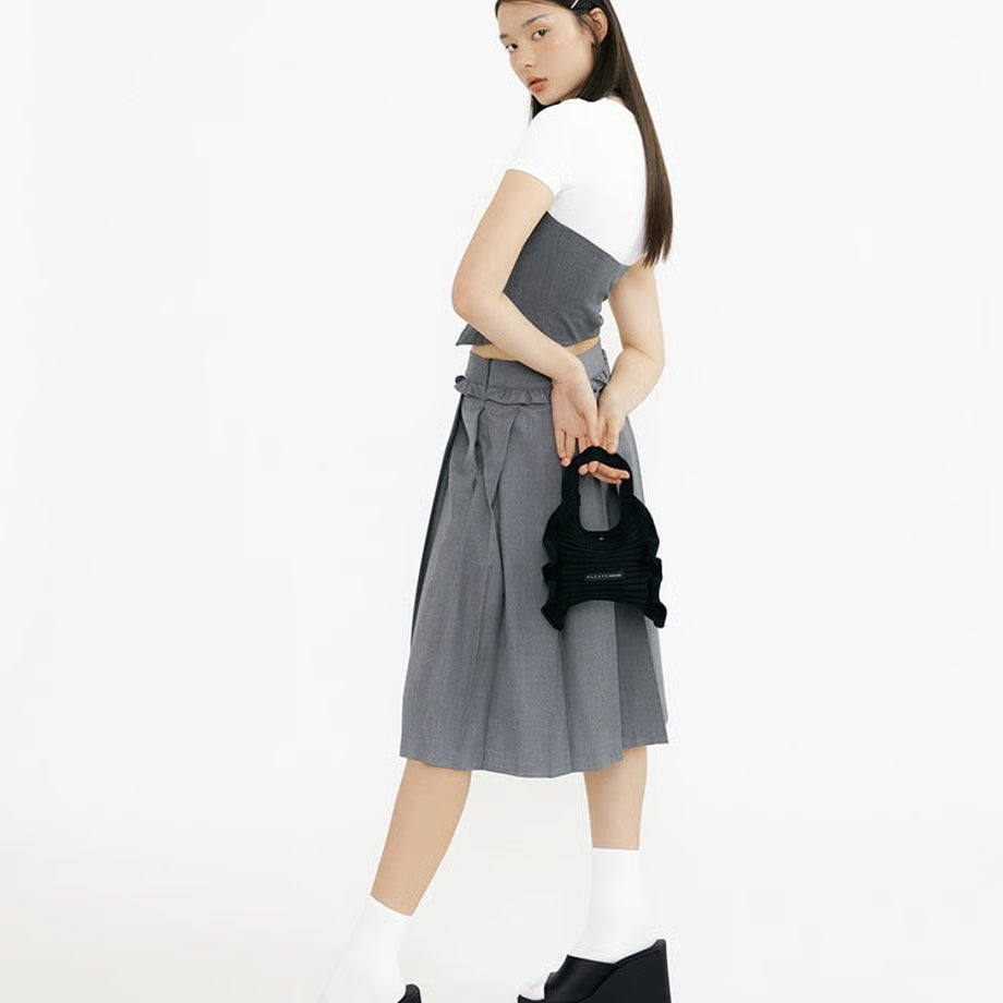 【PLEATS MAMA】Ruffle Mini Tote Bag