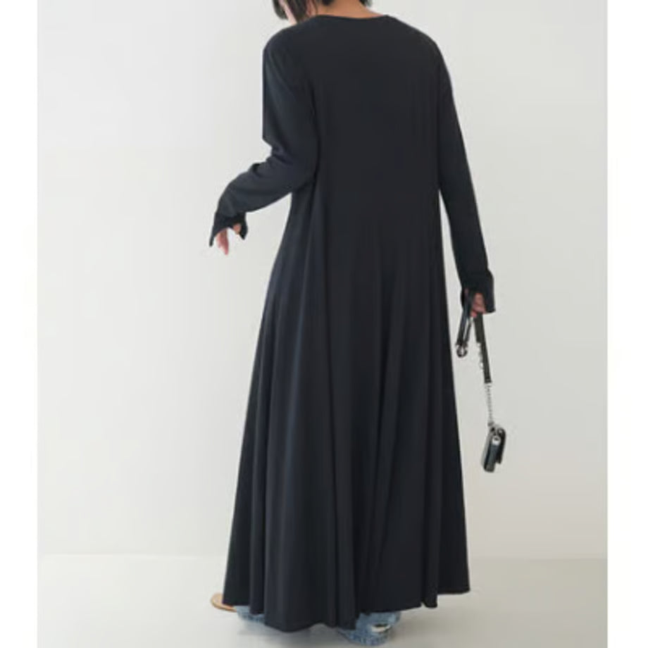 【YENN LIMITED ORDER】SLUB FLARE DRESS