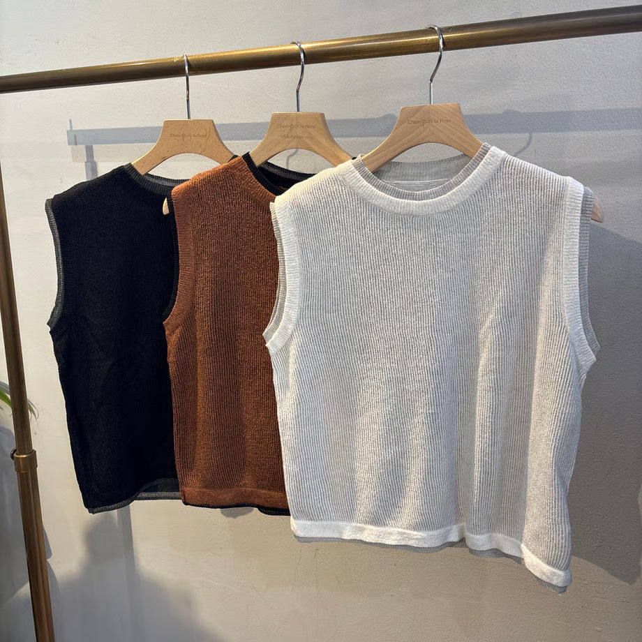 【select】レイヤード風ニットタンクトップ