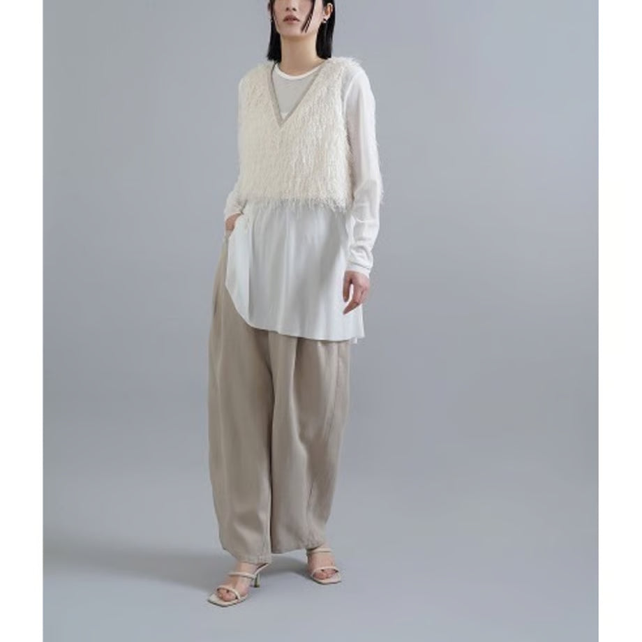 【CYAN】ロングシャギーリブベスト
