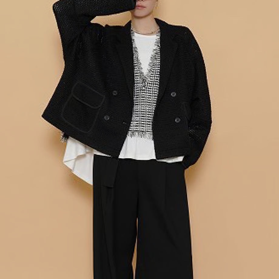 【CYAN】 BIGワッフルトリミングドルマンJK