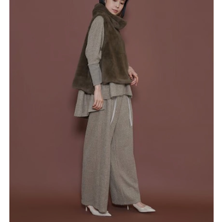 【CYAN 2025 AW vol.2】シャーリングウエストフリンジワイド