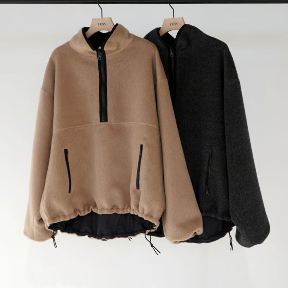 【YENN 2025 AUTUMN/WINTER】SHAGGY HALF ZIP JK