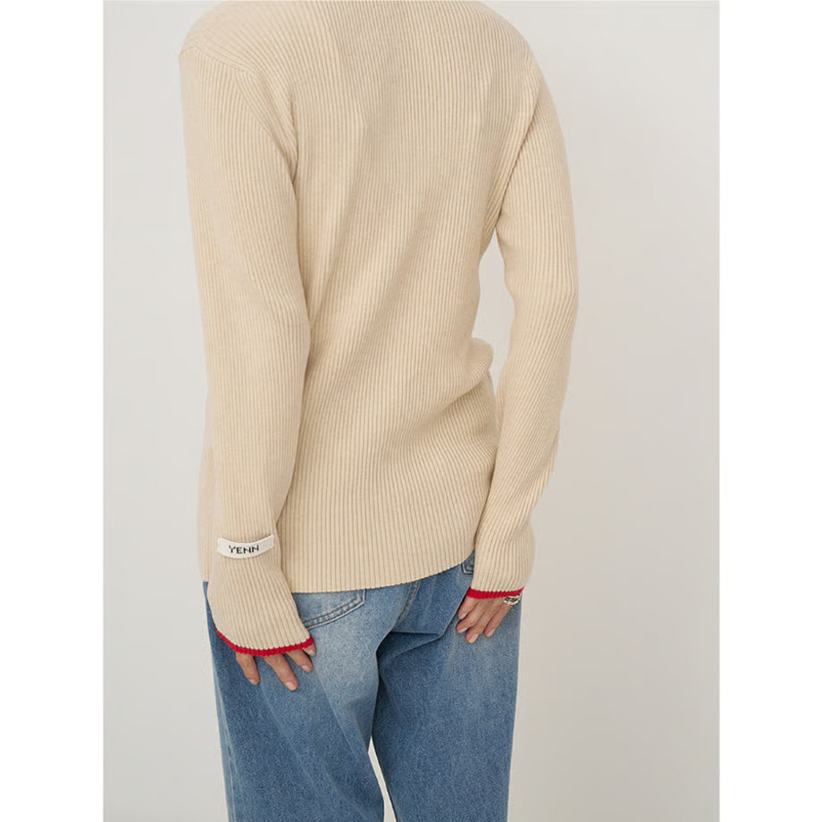 【YENN 2025 AUTUMN/WINTER】WOOL RIB CREW CD