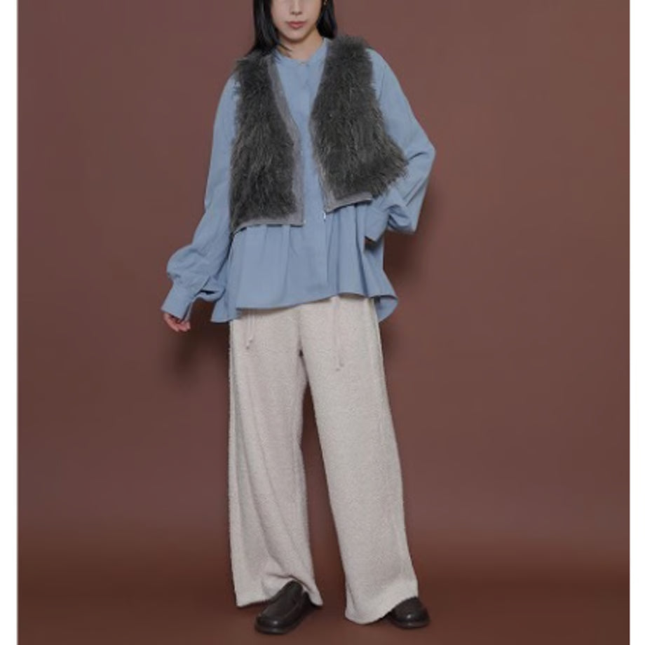 【CYAN 2025 AW vol.2】シャーリングウエストフリンジワイド