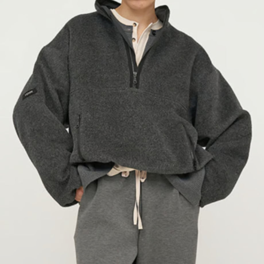【YENN 2025 AUTUMN/WINTER】SHAGGY HALF ZIP JK