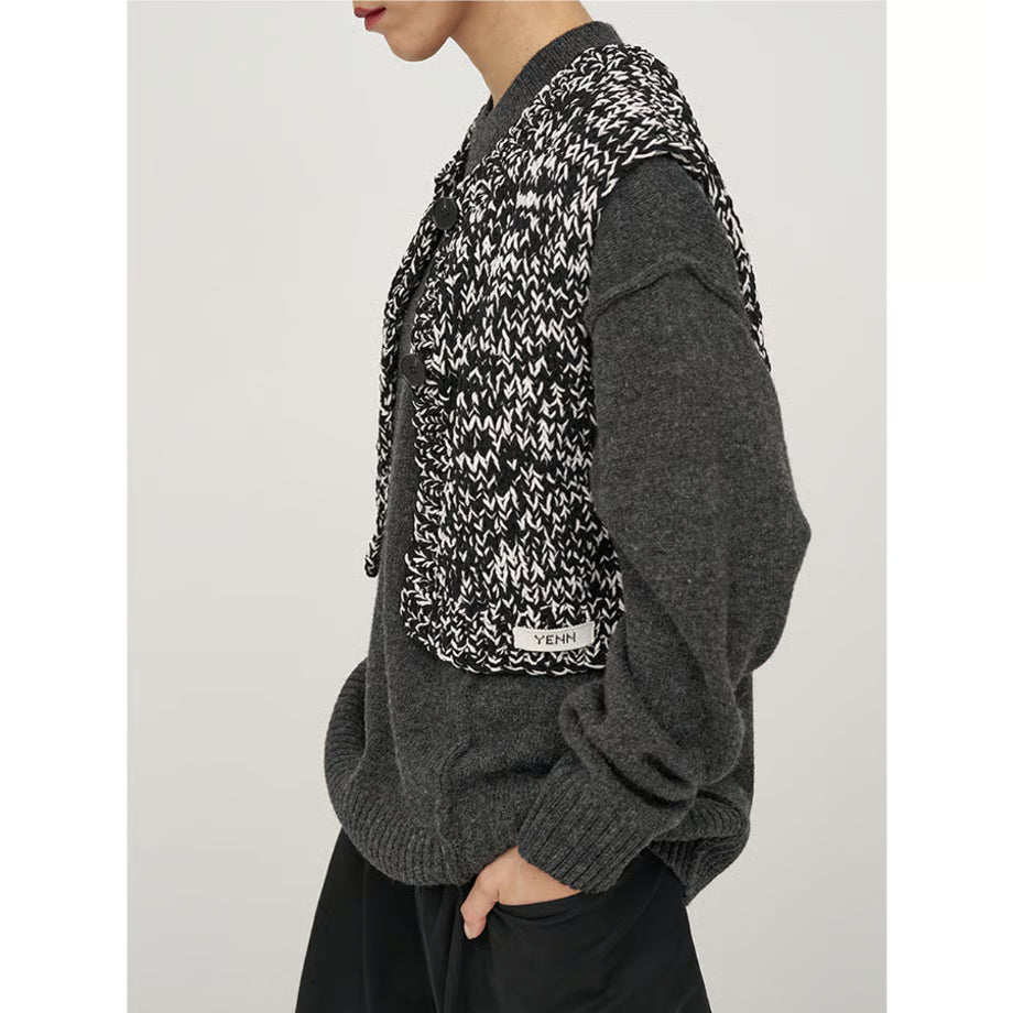 【YENN 2025 AUTUMN/WINTER】MIX HAND KNIT VEST