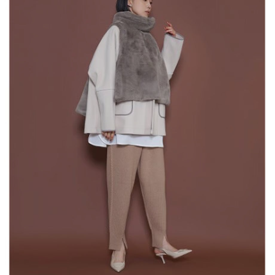 【CYAN 2025 AW vol.2】バックオーバーハイネックファーベスト