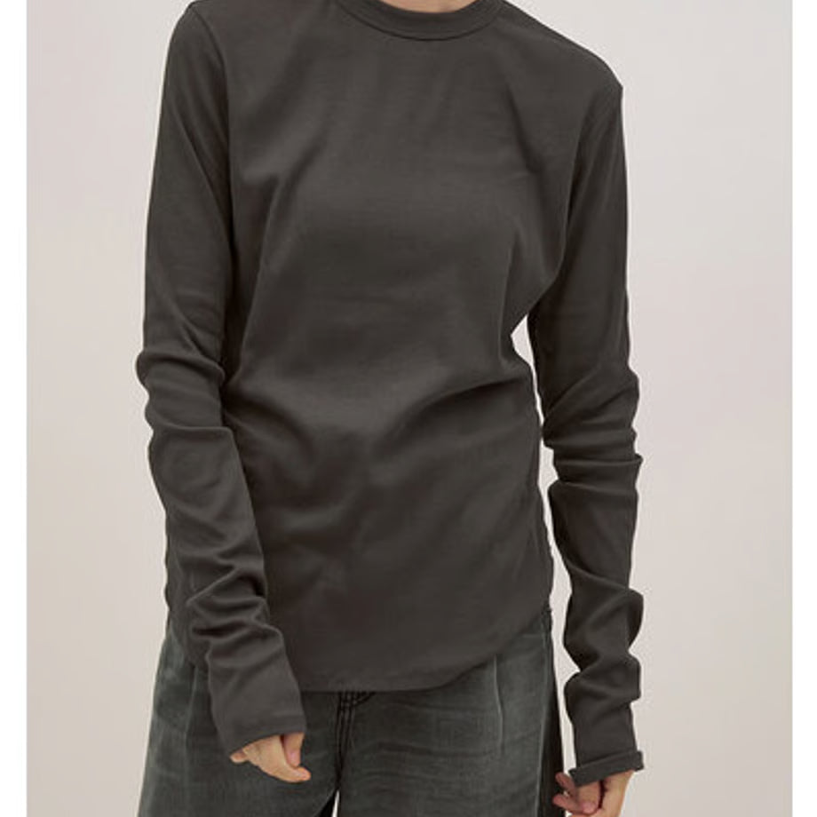 【YENN LIMITED ORDER】COTTON RIB LONG TEE
