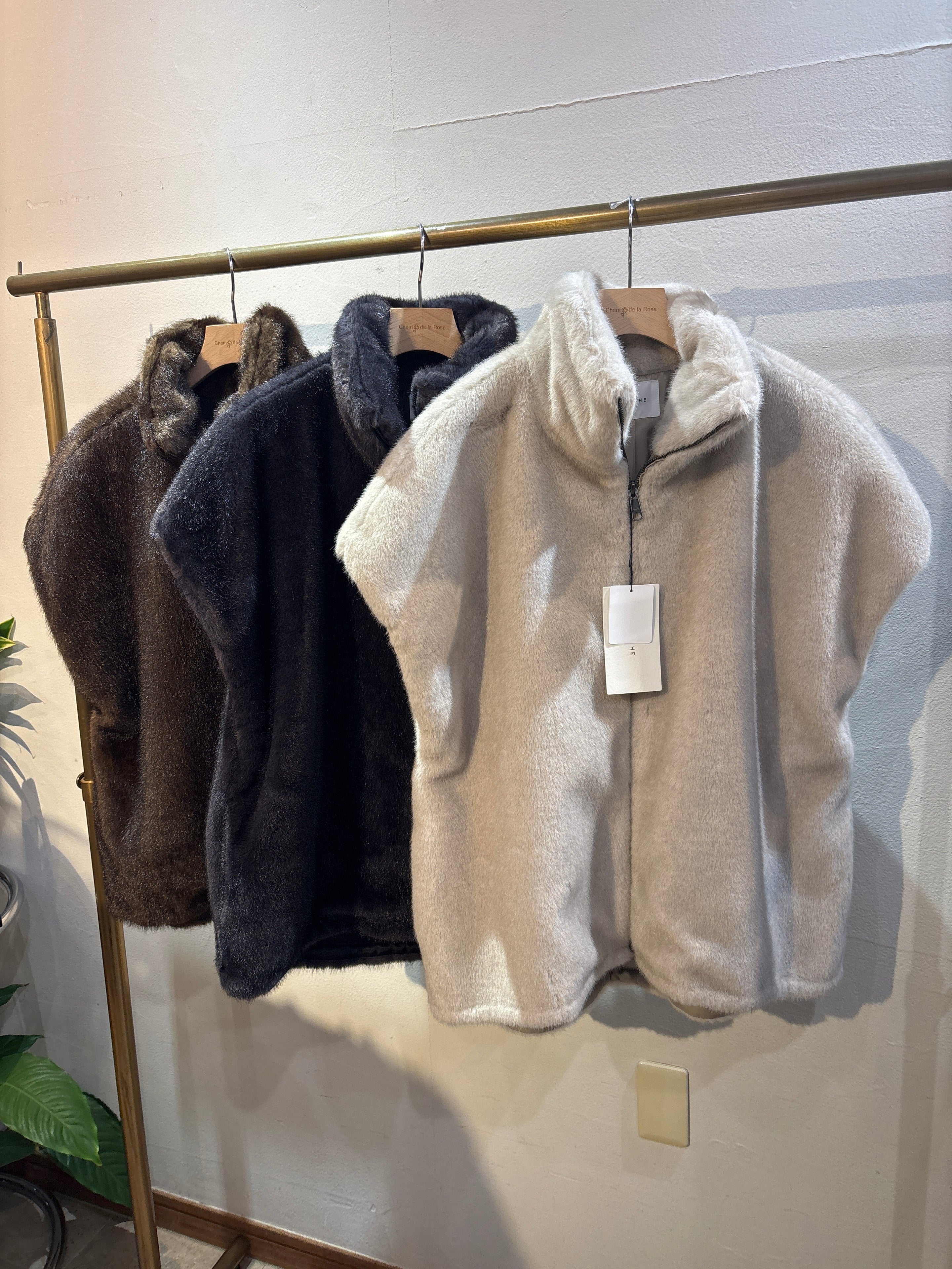 【CLOCHE】ミンクエコファーベスト