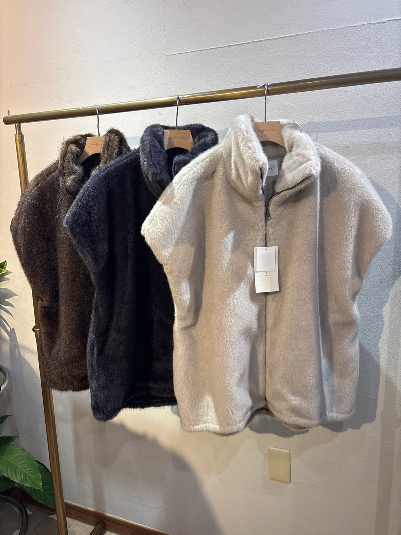 【CLOCHE】ミンクエコファーベスト