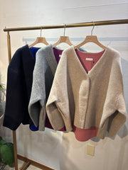 【CYNICAL】Wフェイスバイカラーカーディガン