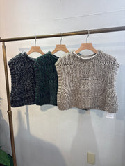 【CLOCHE】ロービングヤーンニットベスト