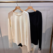 【CLOCHE】フリースクルーネック長袖カットソー