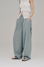 【Hella 2027 SS】stripe gather cocoon pants - 4月下旬頃発送