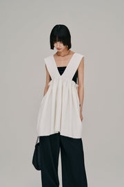 【Hella 2027 SS】deep Vneck gather top - 6月下旬頃発送