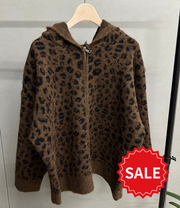 【select】ヒョウ柄シャギーZip-up