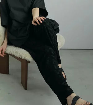 【anuke】Jacquard Rough Pants