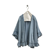 【ayane 2026 SUMMER】テンセルデニムフリルポンチョ