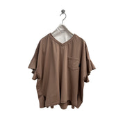 [ayane 2026 SUMMER] Ruffle Sleeve V-Neck T-Shirt