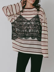 【CHIGNON 2027 PRE-SPRING】シアーランダムボーダーTEE - 12月中旬頃発送