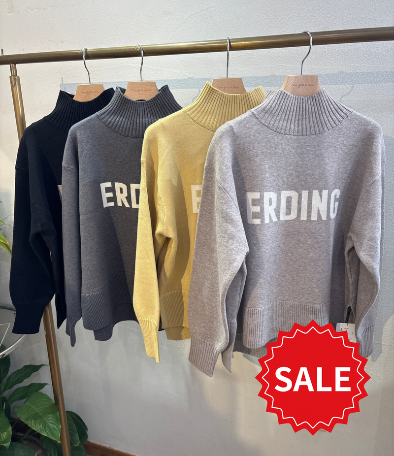 【CLOCHE】ジャガードロゴニット