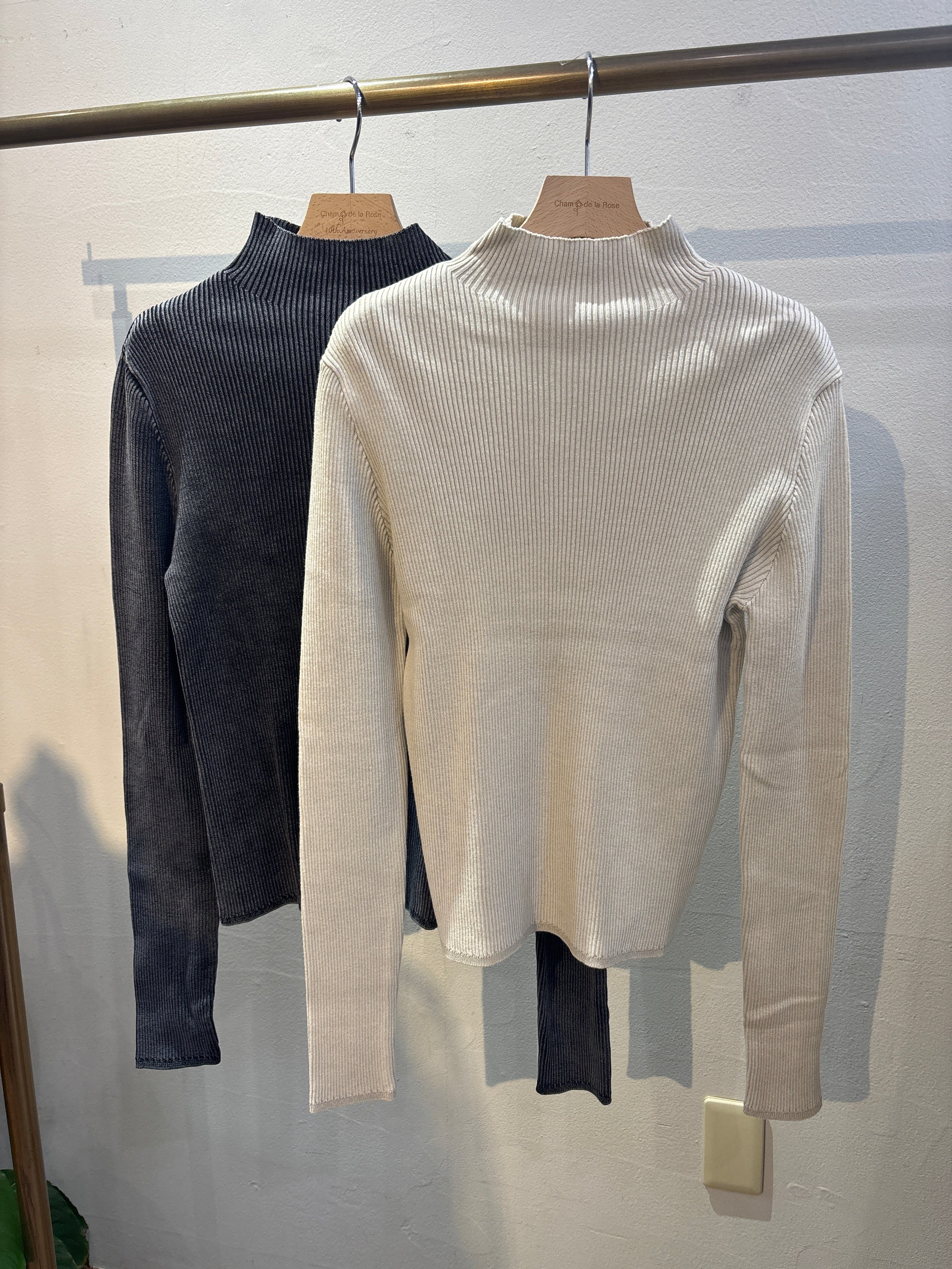 【hunch】ストーンウォッシュリブニット