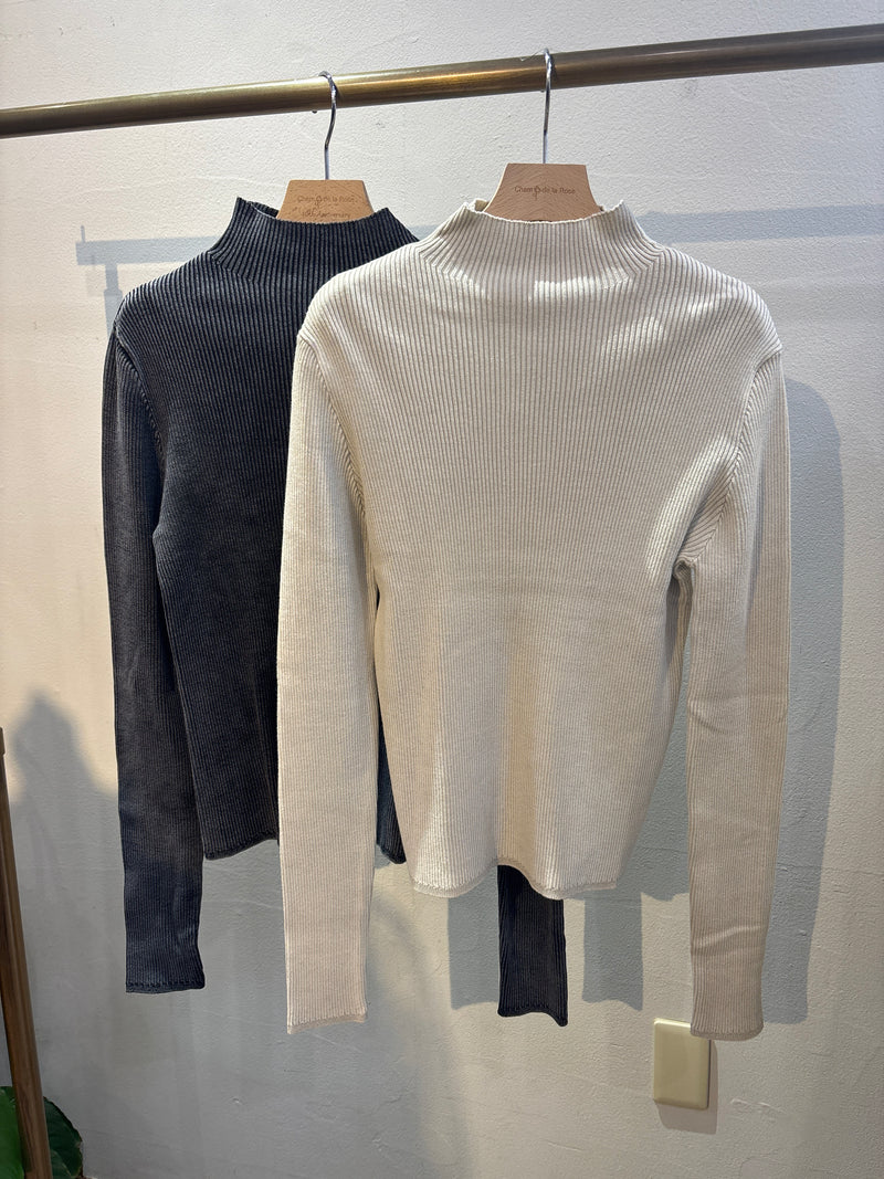 【hunch】ストーンウォッシュリブニット