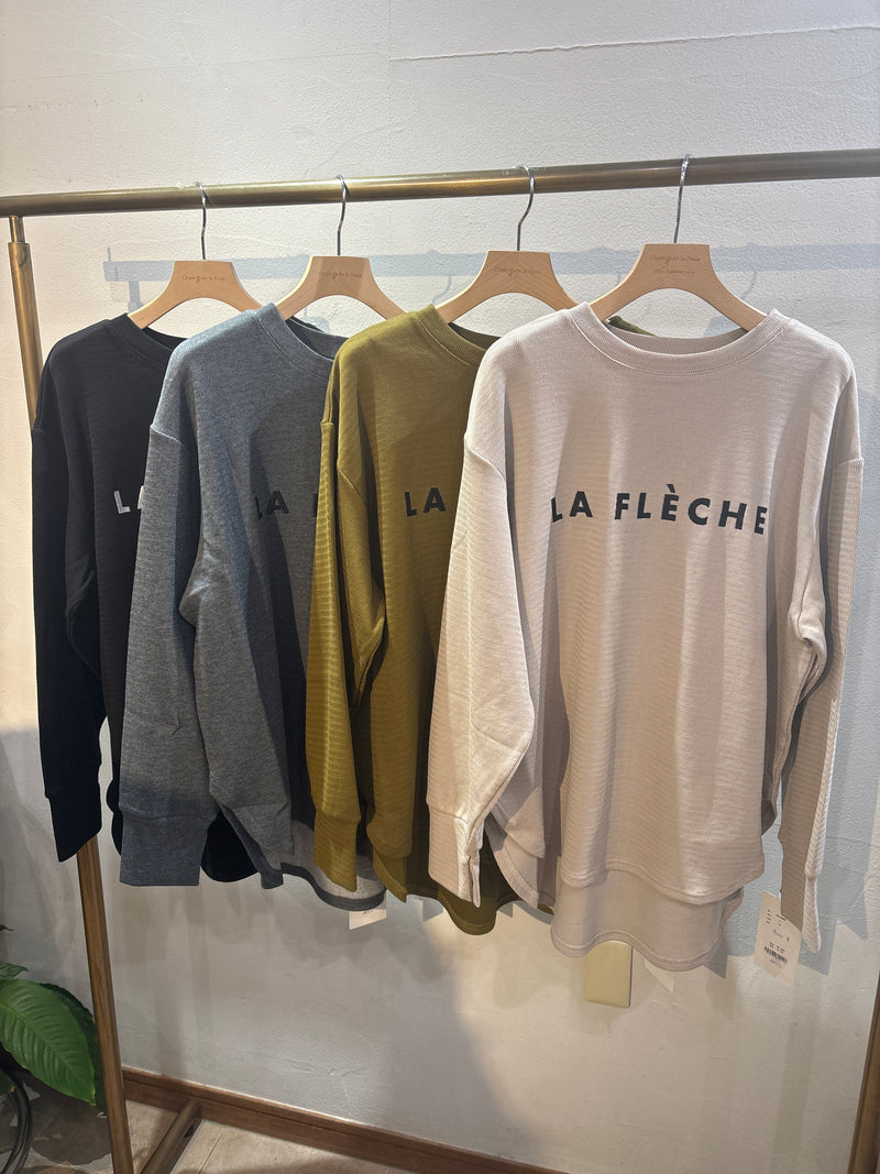 【CLOCHE】LAFLECHEロゴウェーブニット