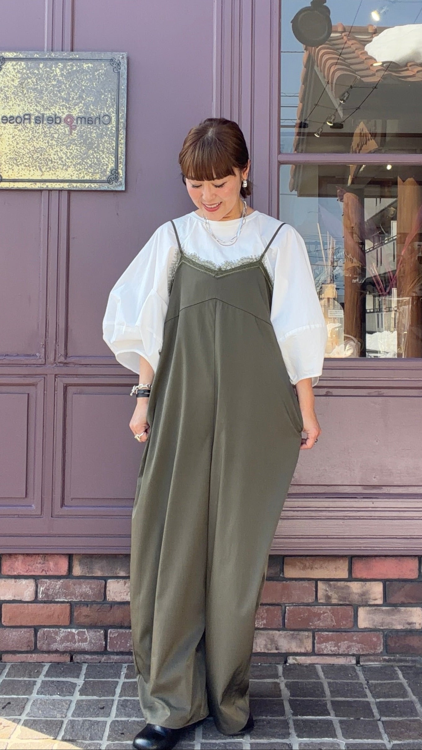 【CLOCHE】レースキャミサロペット