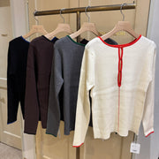 【cloche】2wayバイカラーリブニット