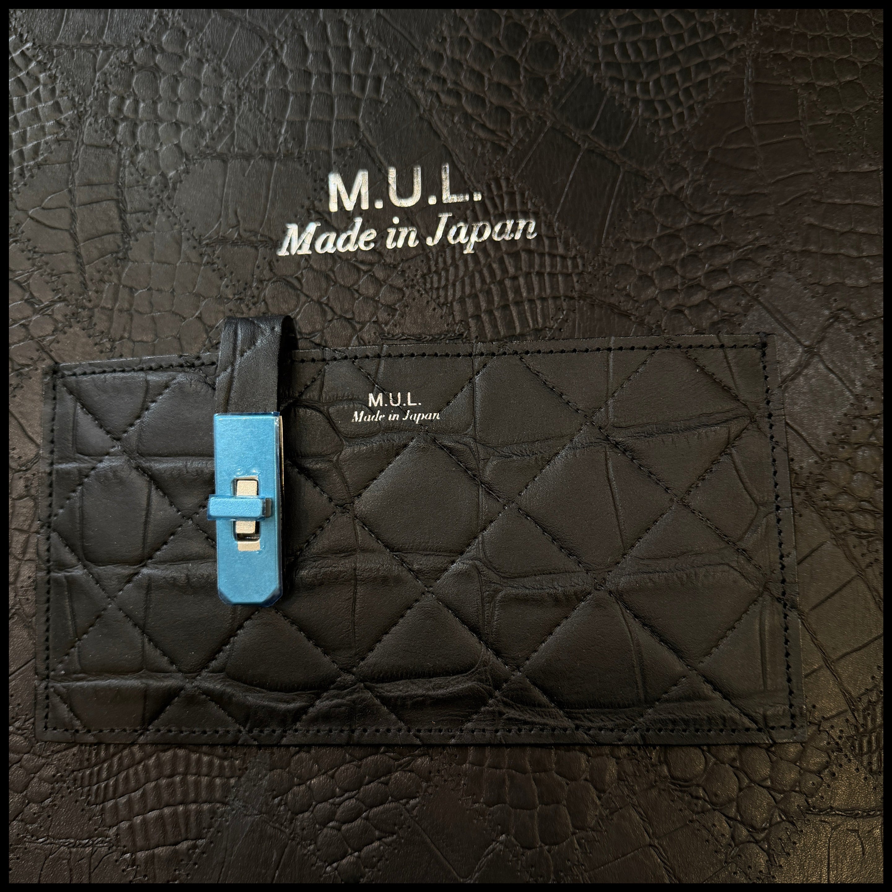 【M.U.L.】フラットロングウォレットクロコ×キルティング