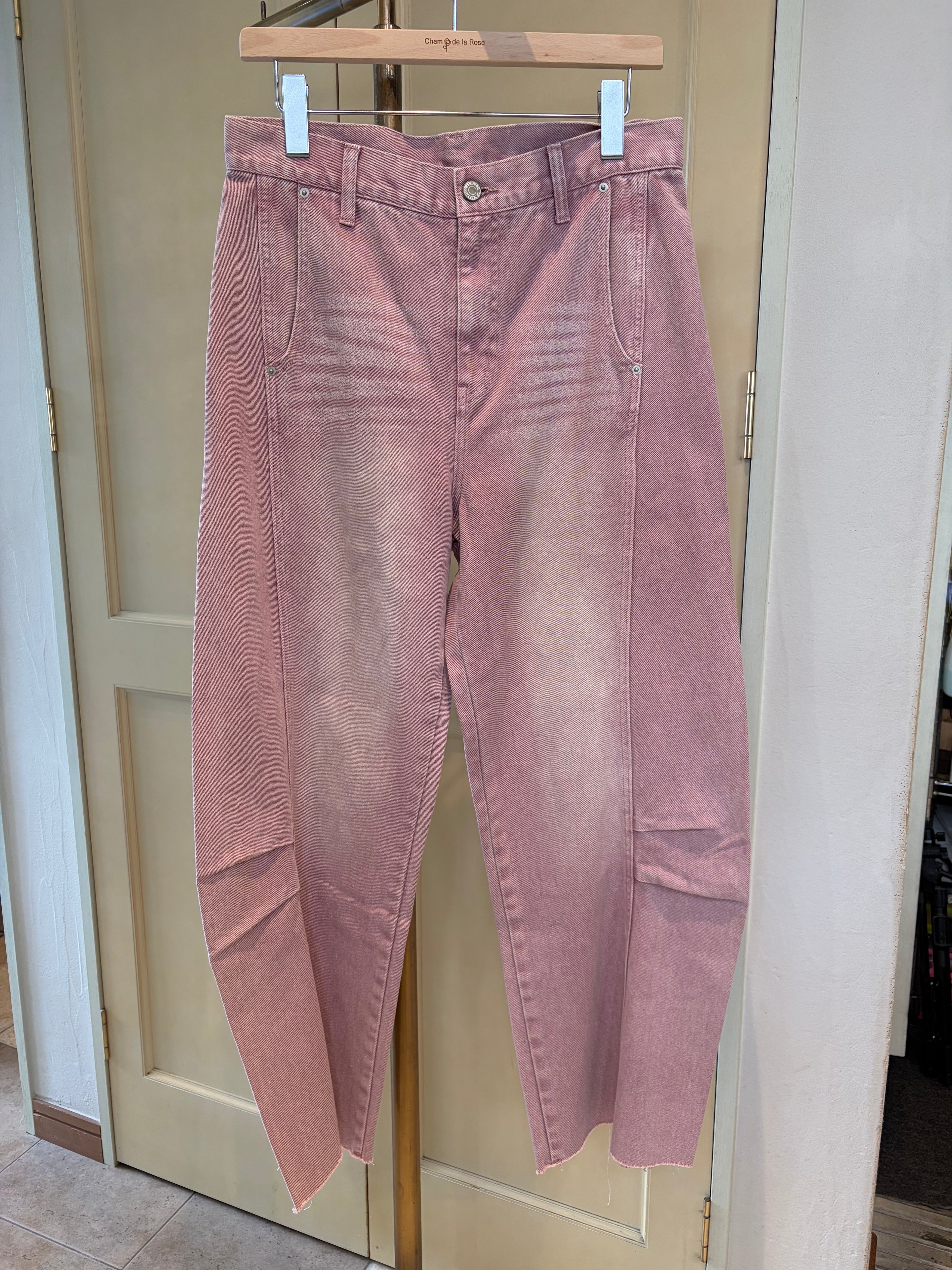 【YENN 】KNEE TUCK DENIM PT