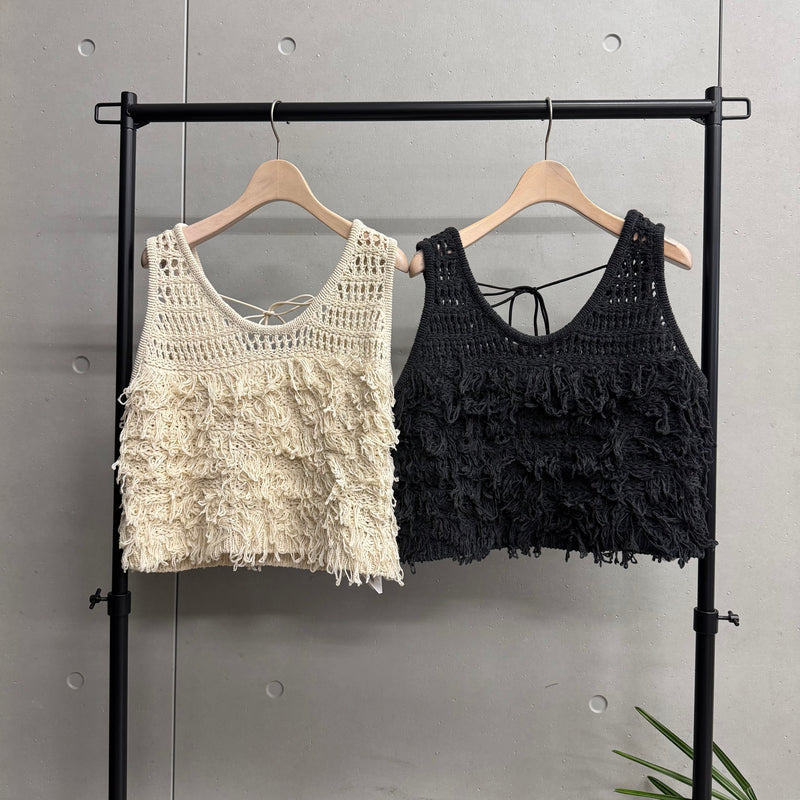 [SELECT] Fringe knit vest