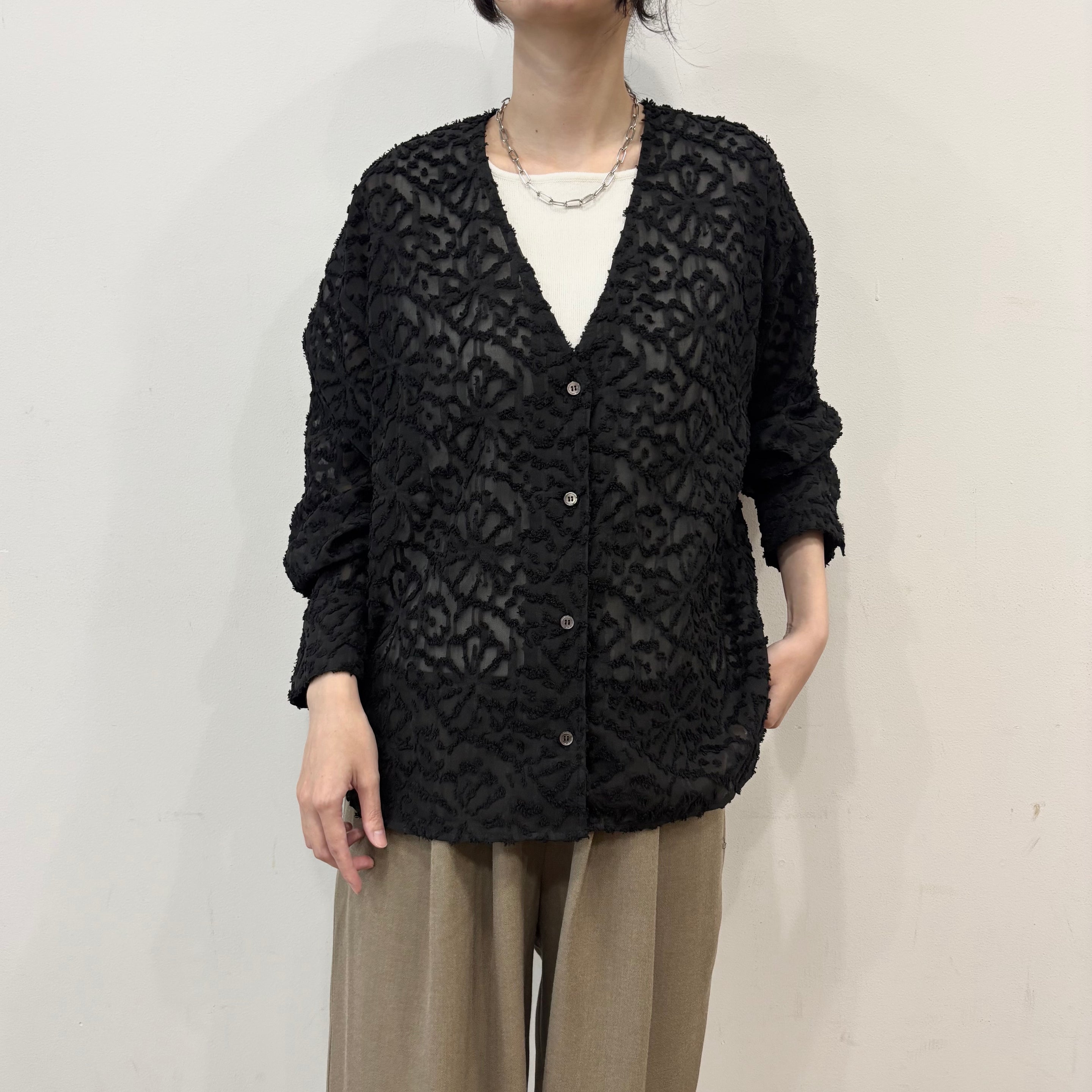 【siro de labonte 2026 spring＆summer】cut Jacquard design shirt