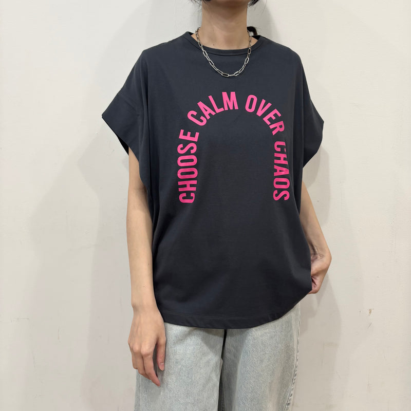 【siro de labonte 2026 spring＆summer】30/-highgauge cotton message tuck sleeve Tshirt