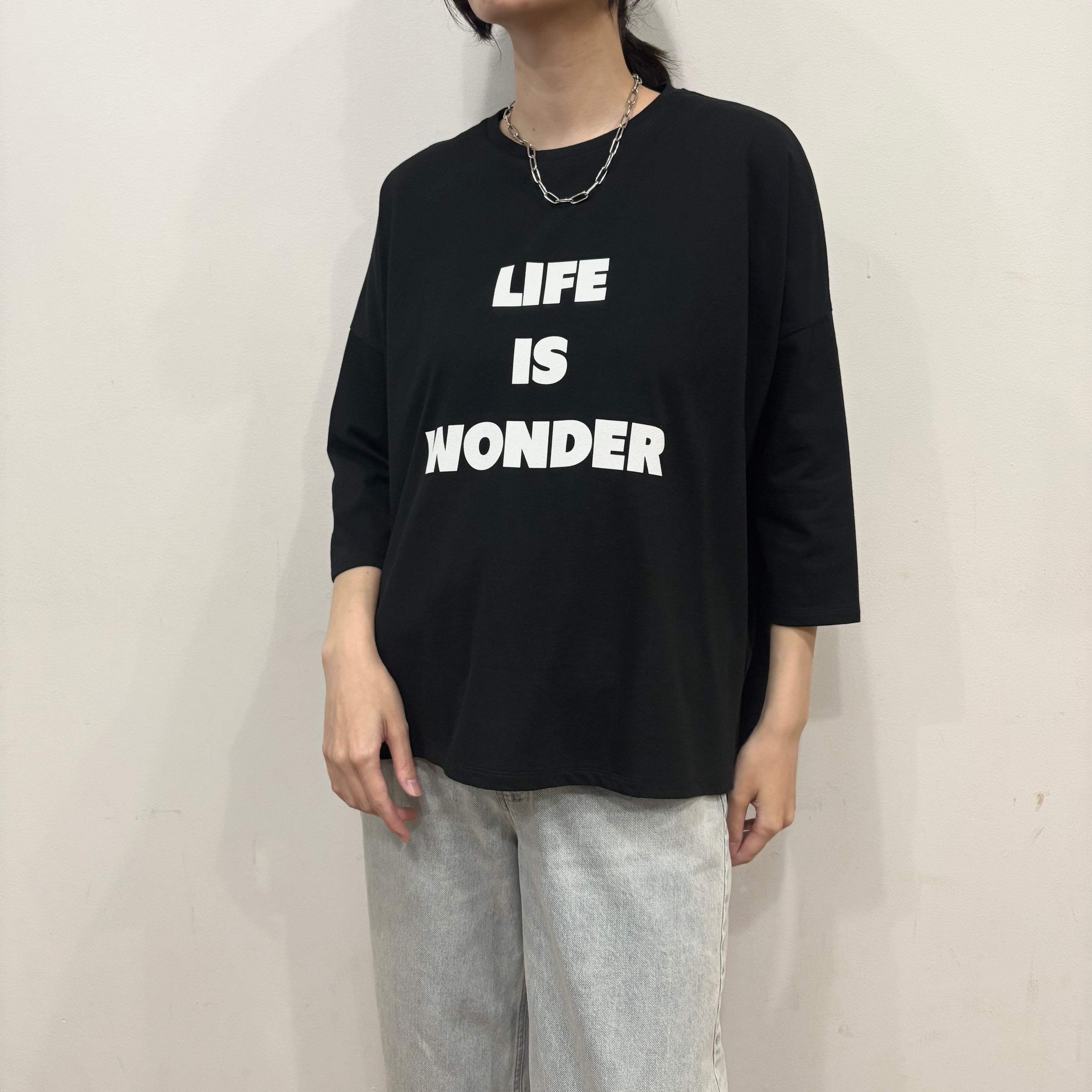【siro de labonte 2026 spring＆summer】30/-highgage cotton LIFE IS WONDER wide P/O