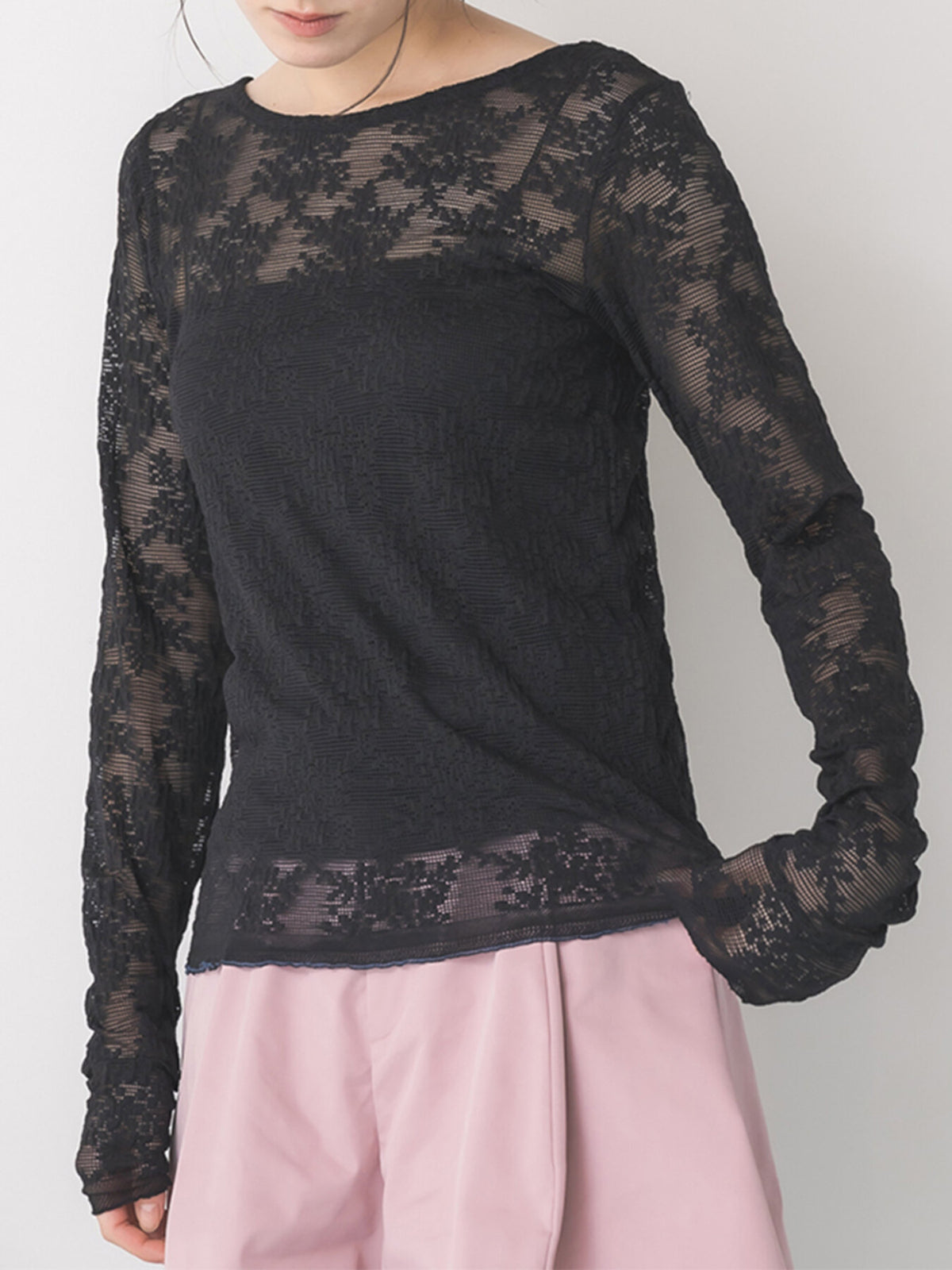 【Mewl 2027 PRE SPRING】LACE LONG SLEEVE TOP - 1月中旬頃発送