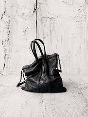【M.U.L 2026-9】TRUSS TOTE M - Black キルティング型押し